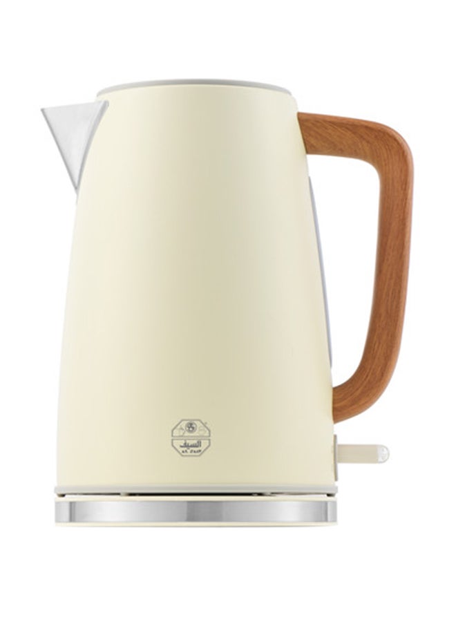 Alsaif Electric kettle with Wood Handle , automatic shut-off function, stainless steel filter 1.7 L 2200 W E03239 Beige - Image 1