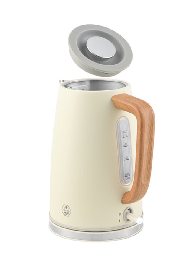 Alsaif Electric kettle with Wood Handle , automatic shut-off function, stainless steel filter 1.7 L 2200 W E03239 Beige - Image 2