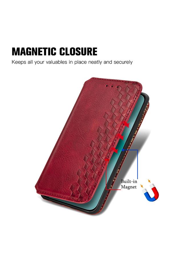 Green Tiger Case For Huawei Pura 70 Cubic Grid Pressed Magnetic Leather Phone Case - Image 5