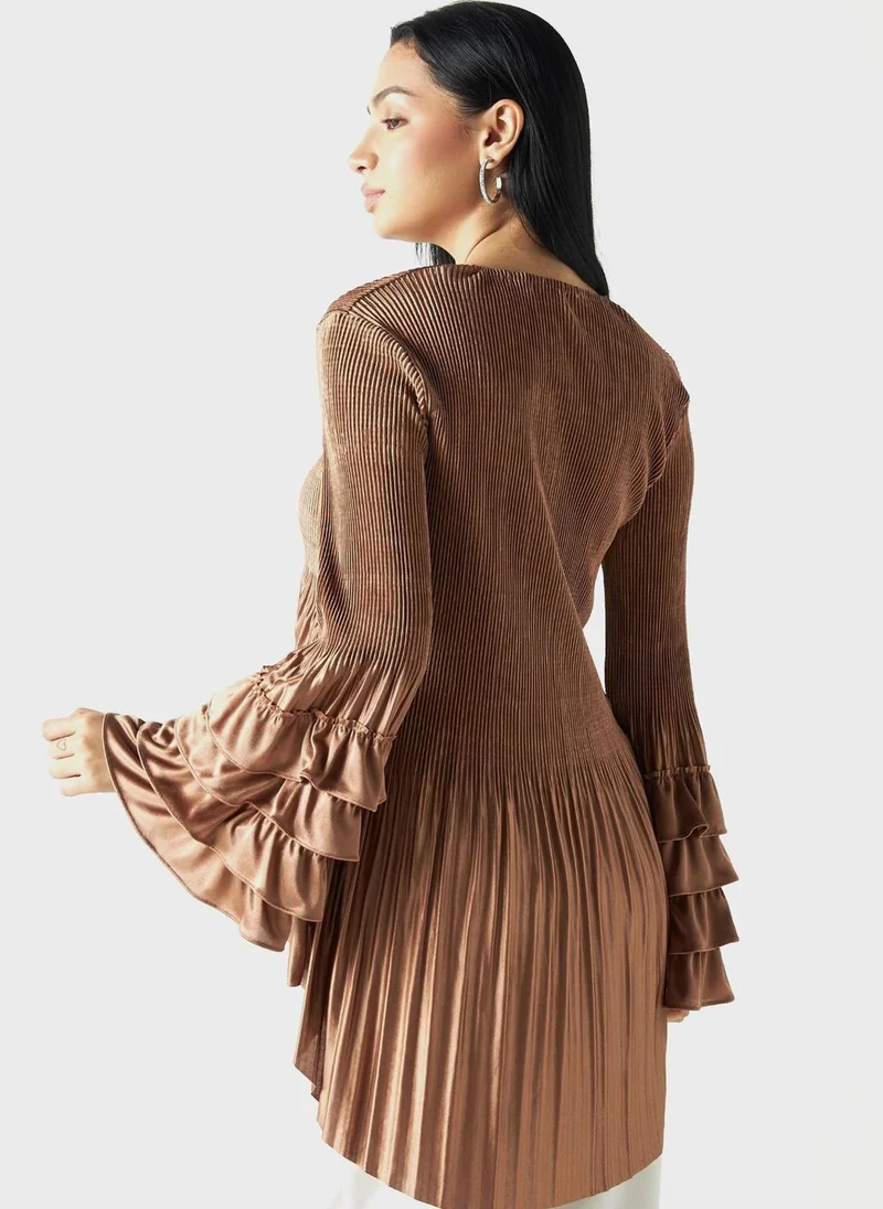 2Xtremz Ruffle Sleeve Tiered Top