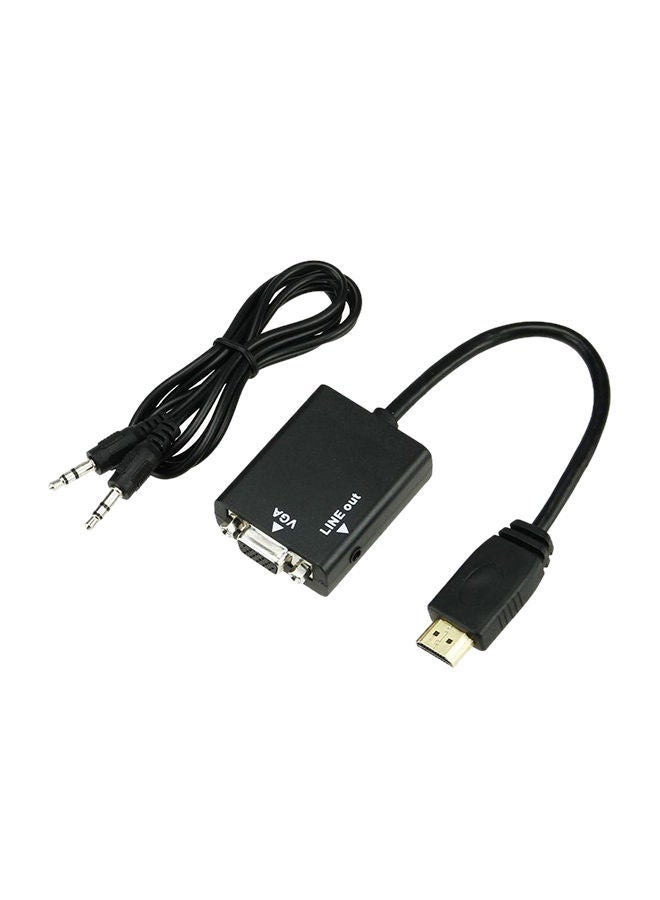 NIBEMINENT HDMI Male to VGA Female Video Converter Adapter HD Cable With Audio Output for computer notebook and pc black 
