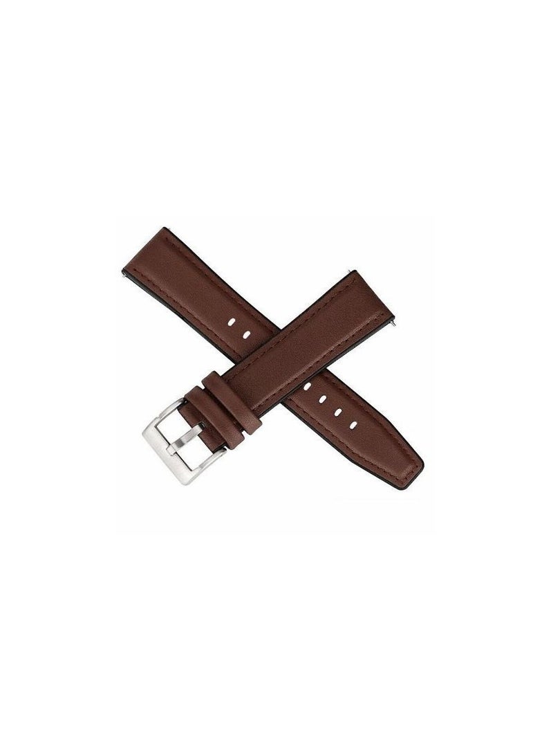 حزام بديل من جلد السيليكون مقاس 22 مم لساعة هواوى واتش جى تى 4 ماكس الذكية مقاس 46 مم - مشبك فضي بنى - Image 4