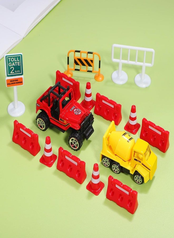 Garneck 24pcs Mini Road Sign Barricade Toy Small Traffic Cones and Fences Playset Educational Traffic Signs Imaginative Play Teaching Tool for Kids Kindergarten - Image 3
