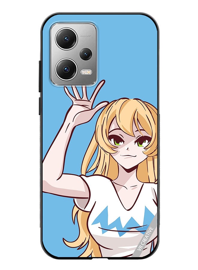 VR CREATIVE Protective Case Cover For Xiaomi Redmi Note 12 Anime Girl Waving Hand Design Multicolour - Image 1