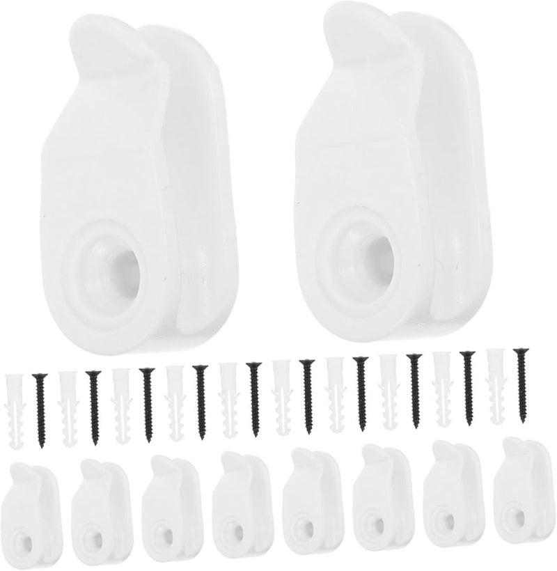 خطافات براغي بلاستيكية 10 قطع علاقة مزراب مقاومة للرياح لإضاءة الحبال الخارجية ديكور حديقة عيد الميلاد - Image 1