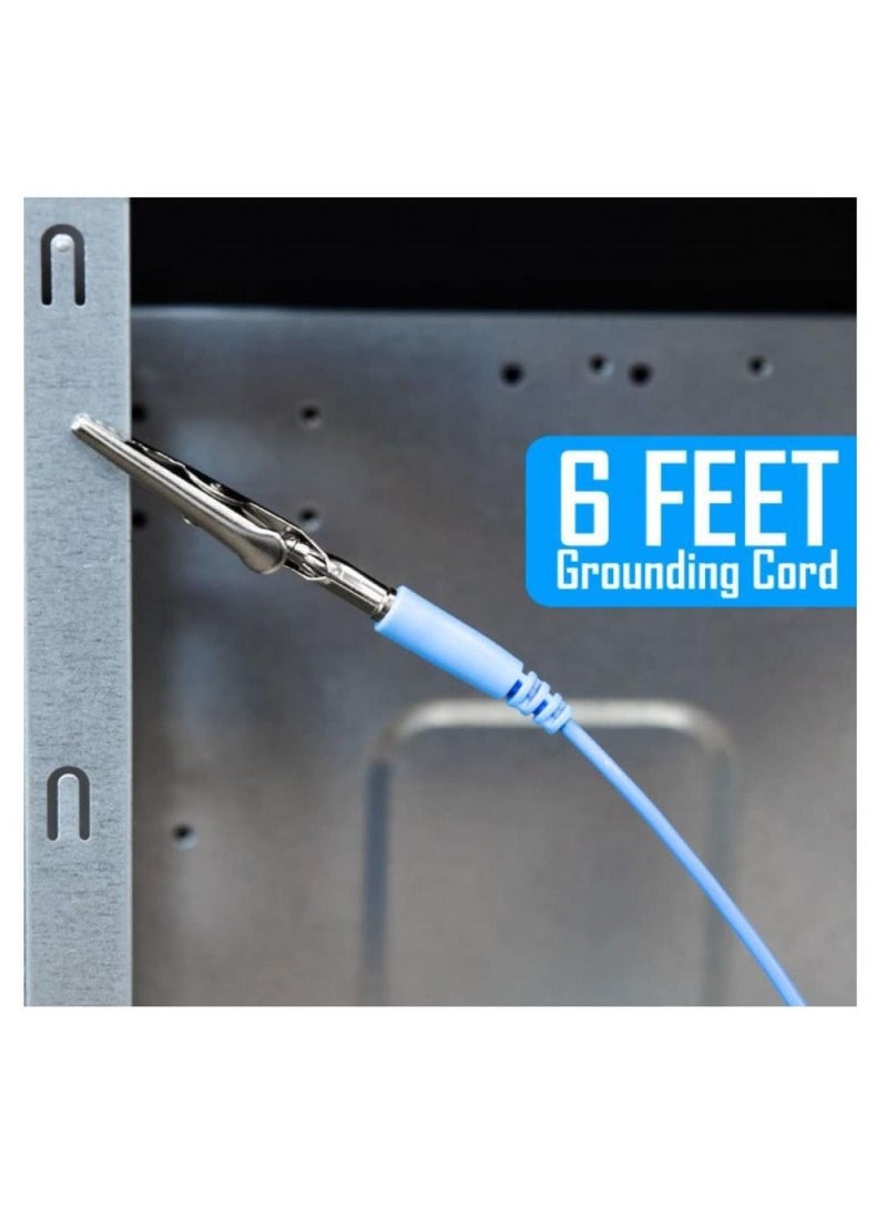 Alissa 5 Pack Anti-Static Wrist Strap – Adjustable Blue ESD Wrist Bands for Safe PC Repair & Electronics Protection, Grounding Bracelet for Static Electricity Discharge - Image 3