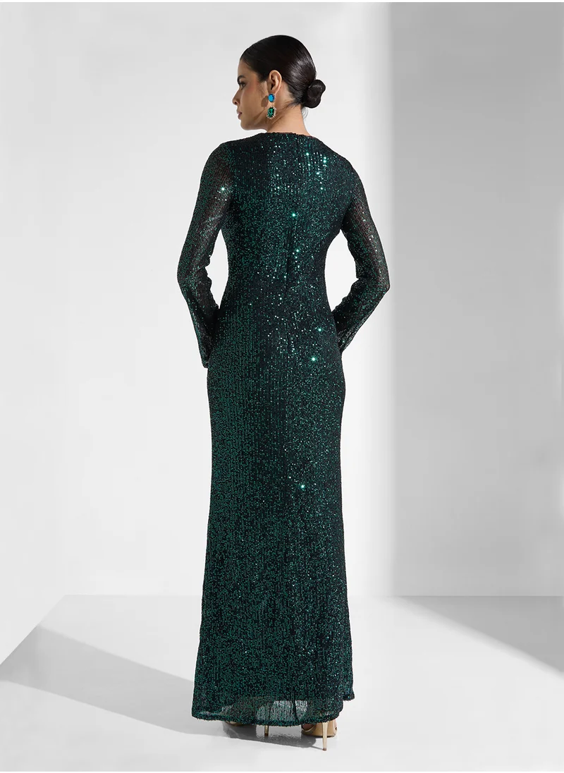 جديد روز Embellished Sequin Dress