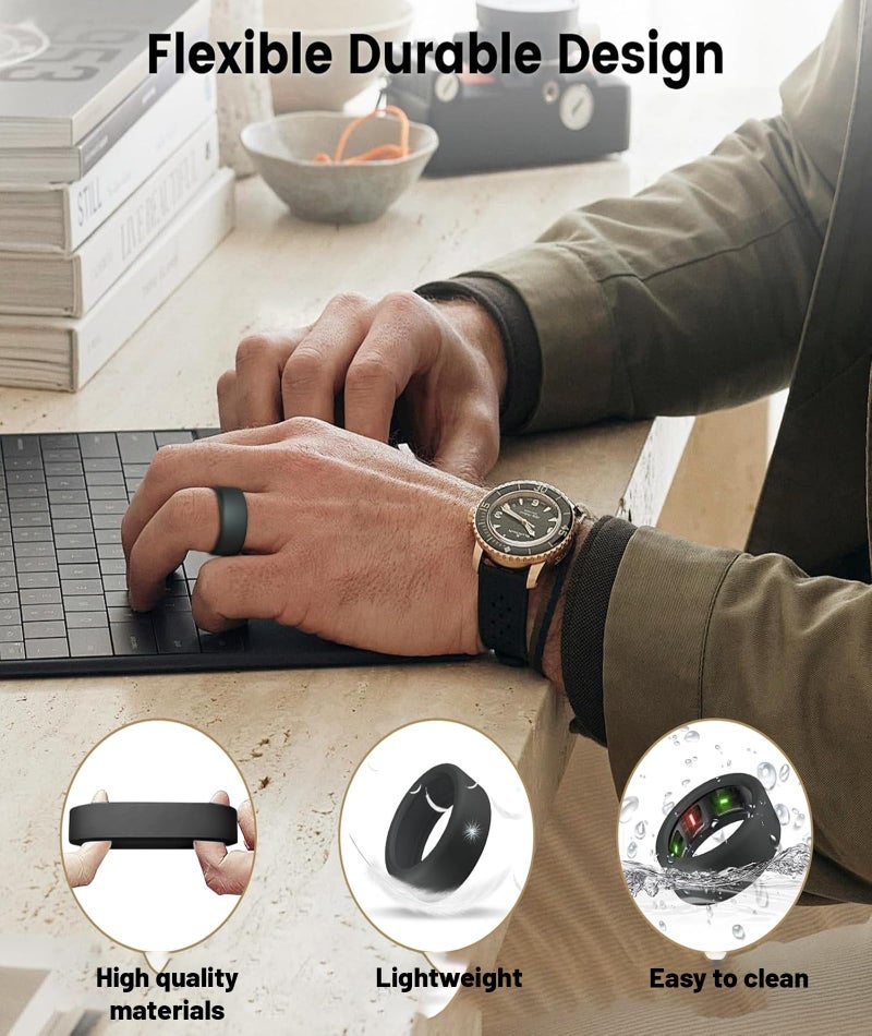 AGMITRAKA 4 Pack Ring Cover, Protective Silicone Case for Smart Ring for Men, Durable Shield for Ultrahuman Ring and Samsung Smart Ring, Soft Fit - Image 3