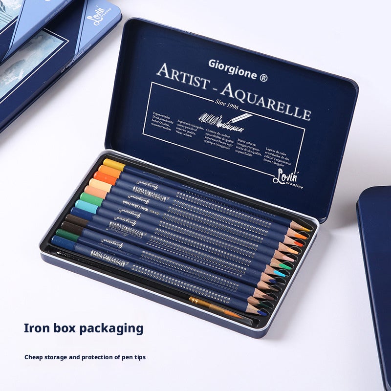 Giorgione Water-Soluble Colored Pencils Set, 72 Colors, Triangular Wooden - Image 5