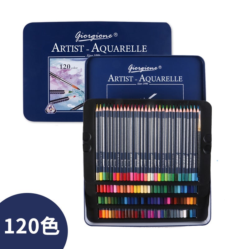 Giorgione Water-Soluble Colored Pencils Set, 72 Colors, Triangular Wooden - Image 3
