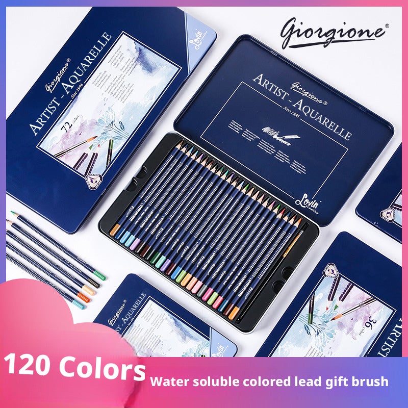 Giorgione Water-Soluble Colored Pencils Set, 72 Colors, Triangular Wooden - Image 4
