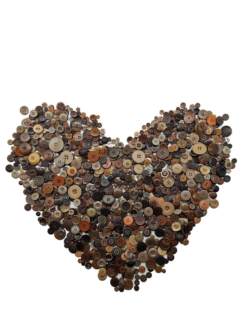 KASTWAVE - Brown Button Assortment Brown Buttons for Crafts Tan Craft Buttons Bulk Assorted Sizes Buttons Brown for Crafting （200g set) - Image 1