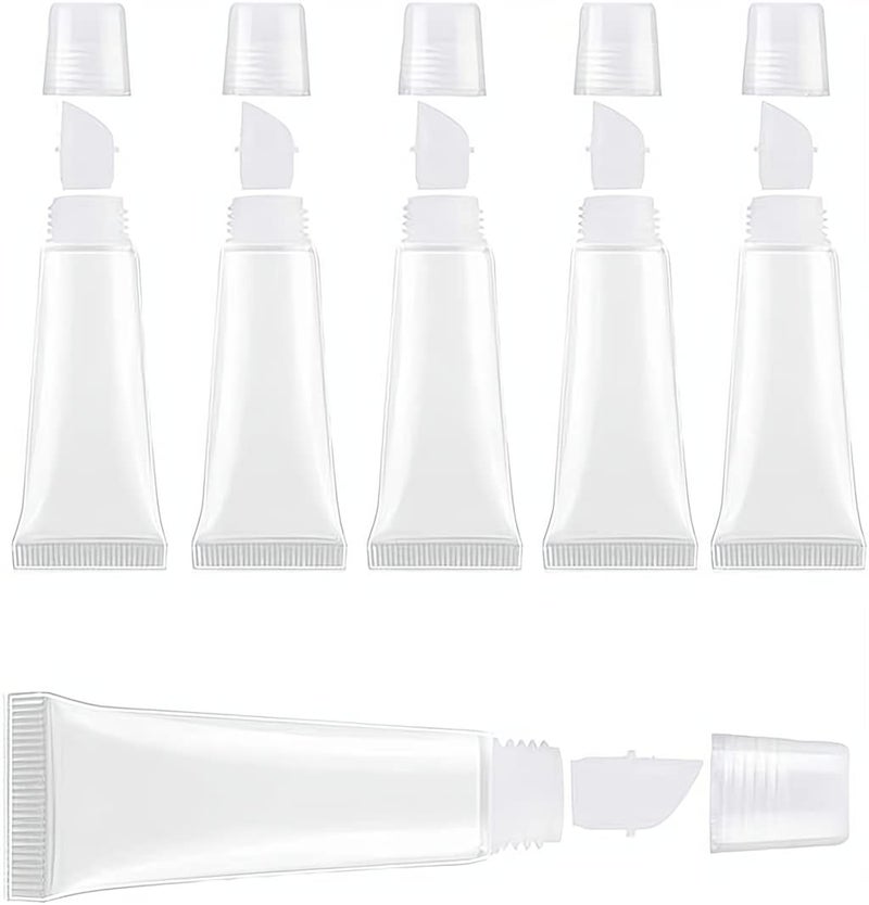 SYOSI Empty Lip Gloss Containers, 50Pcs 8ml Clear Soft Mini Cosmetic Tubes for Makeup and Travel Toiletries