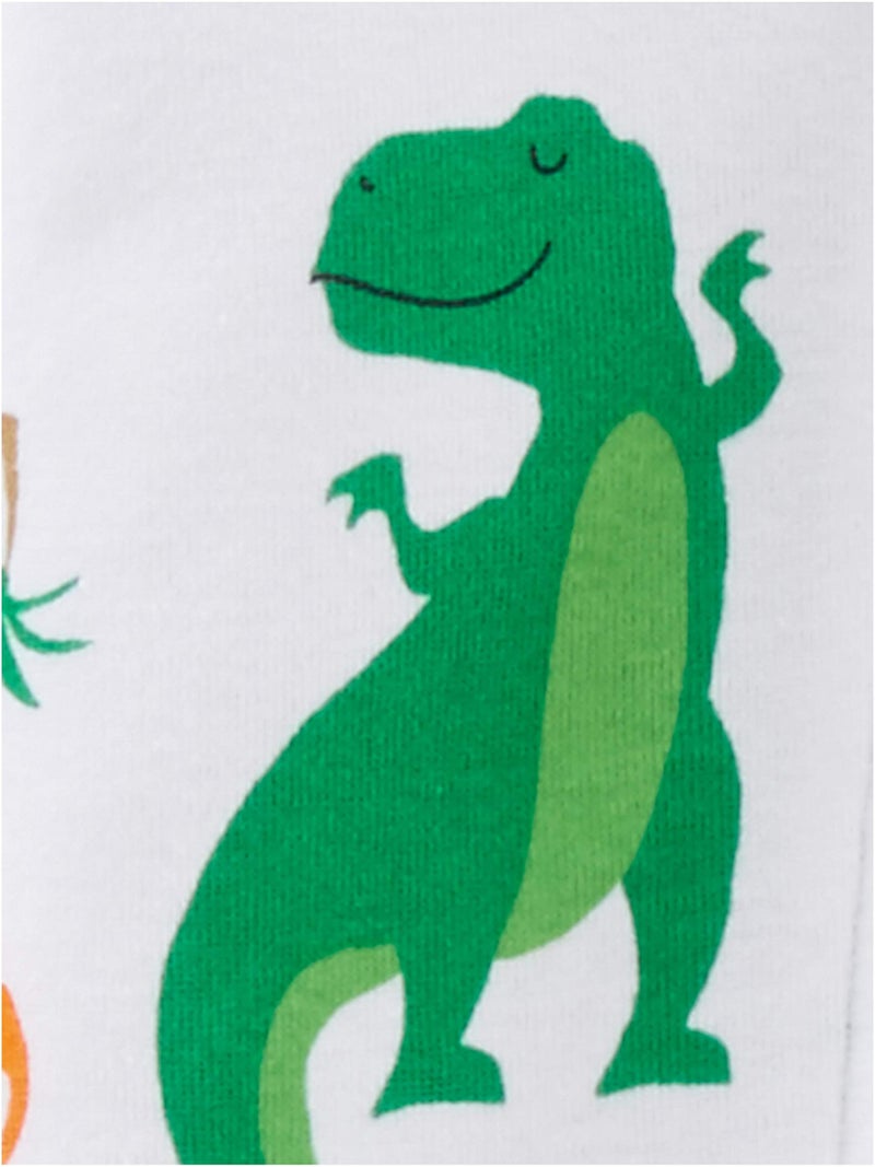 Simple Joys by Carter's Baby Boys' Snug-Fit Footed Cotton Pajamas, Pack of 3, Dinosaur/Animal, 18 Months - Image 3