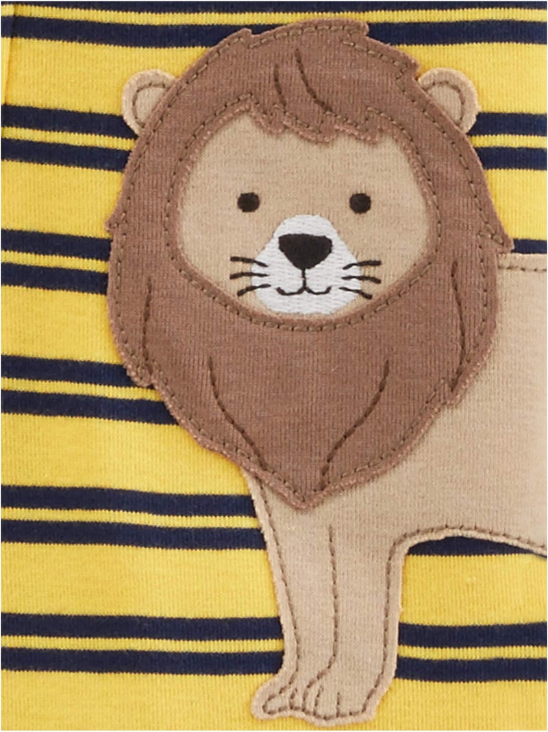 Simple Joys by Carter's Baby Boys' Snug-Fit Footed Cotton Pajamas, Pack of 3, Dinosaur/Animal, 18 Months - Image 2