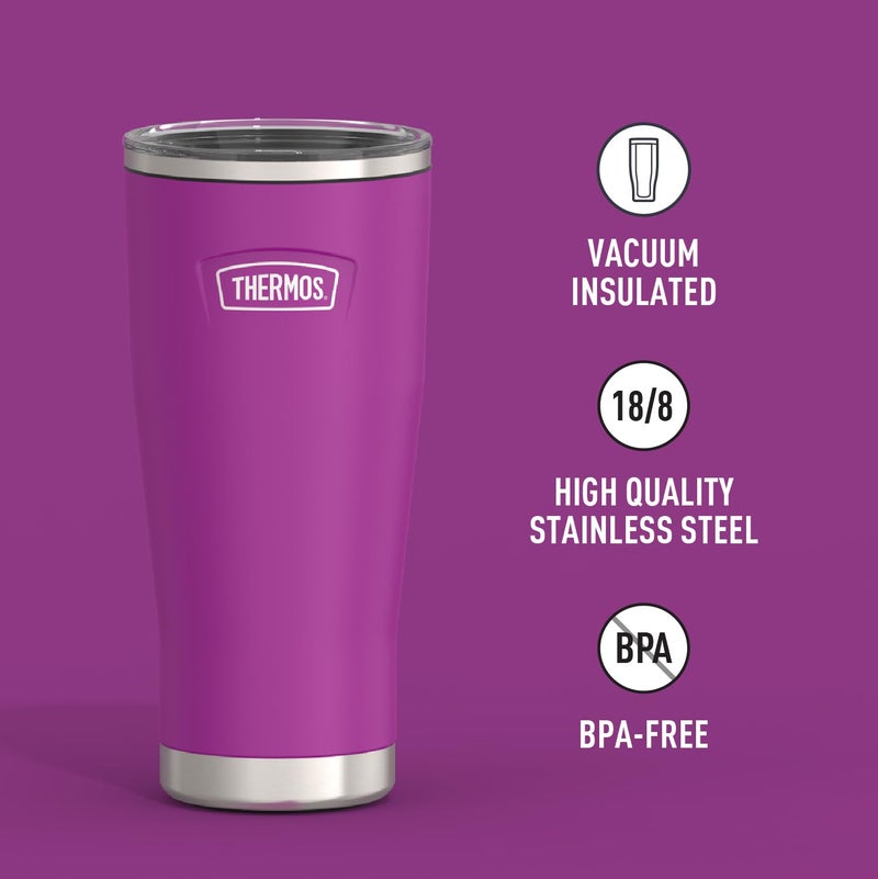 THERMOS THERMOS ICON SERIES Stainless Steel Cold Tumbler with Slide Lock  24 Ounce  Plum  - Image 2