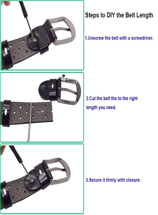 VONSELY Hollow Leather Belts for Women, Soft Leather Womens Belts with Pin Buckle - Image 5