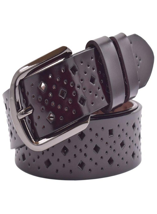VONSELY Hollow Leather Belts for Women, Soft Leather Womens Belts with Pin Buckle - Image 1