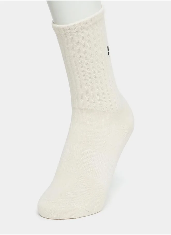 ستايلي Text Silicon Pad Base Crew Yoga Socks