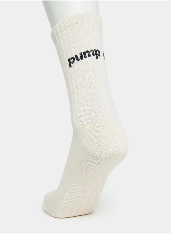 ستايلي Text Silicon Pad Base Crew Yoga Socks