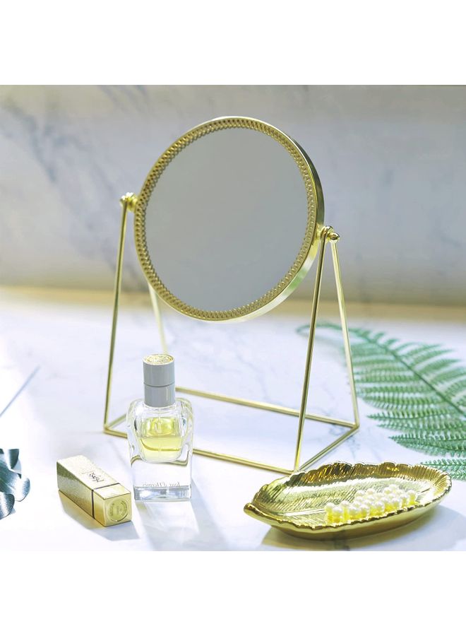 Gold 25cm Rotation Vanity Mirror - Cosmetic - Image 1