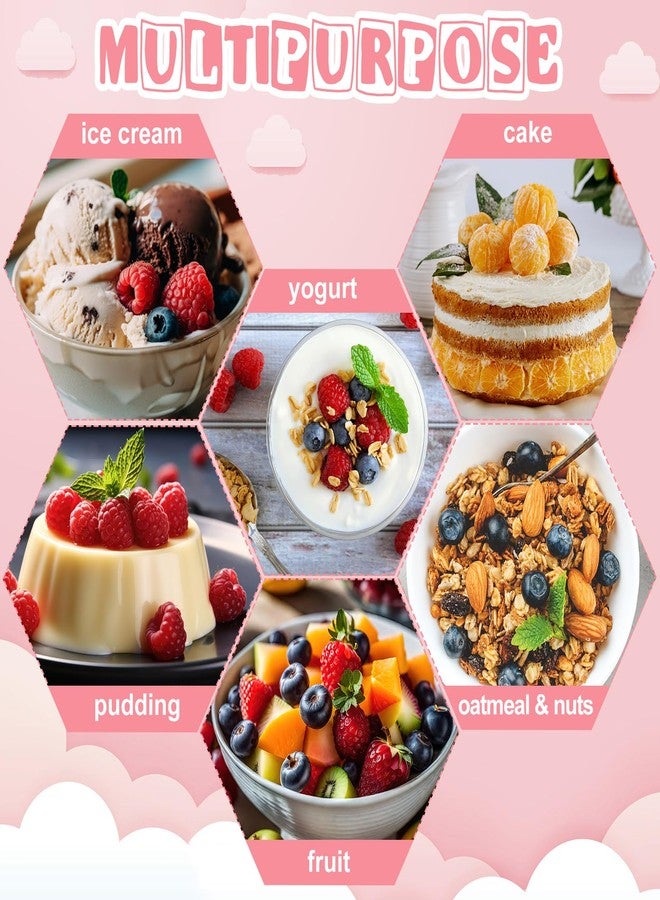 Funnymoom 100 Pack 2oz Pink Mini Dessert Cups with Spoons Small Clear Plastic Parfait Cup Square Appetizer Charcuterie Cups Round Goblet Shooters for Pudding Fruit Yogurt Ice Cream Mousse - Image 5