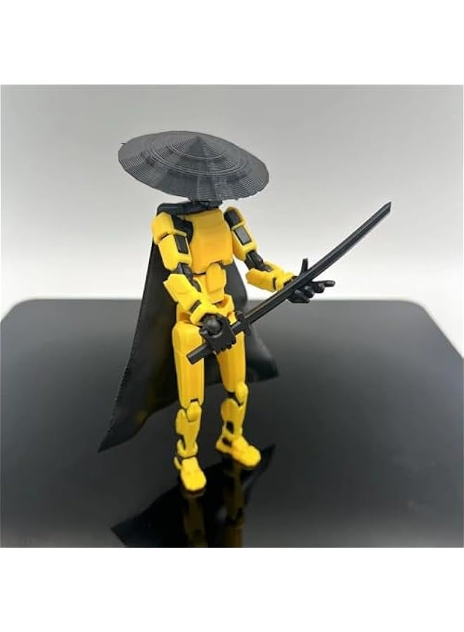 OCTOBER Chivalrous Person T13 Action Figure 2024 New, 3D Prined Cavalier 13 Action Figure,with Hat Cape and Stand, PVC Model Full Body Mobile Robot Desktop Decoration Knight Action Figure  - Image 1