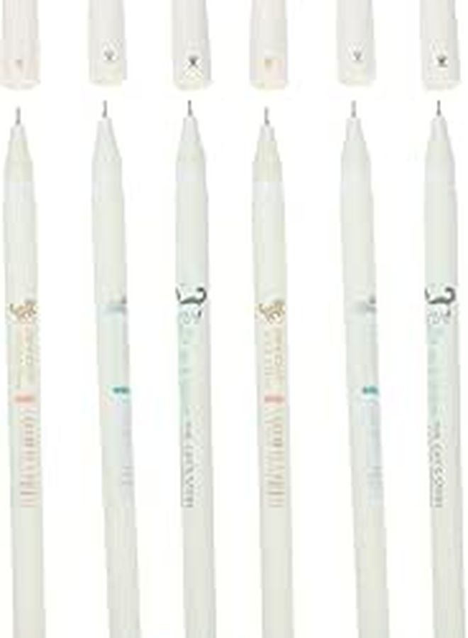 6Pcs Black 0.38mm Fine Point Gel Pens Cute Cat Pattern for School Office Writing - Image 1
