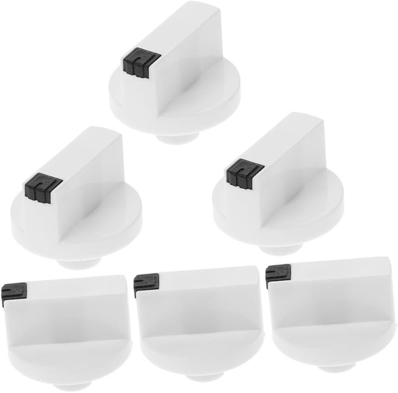 Universal White Gas Stove Control Knob Set 6Pcs Replacement For Ovens Heaters Burners - Image 1