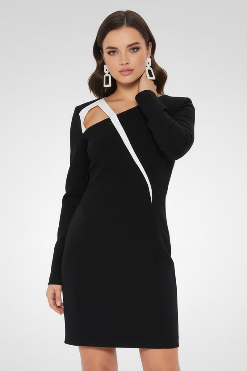 Mugler Women Textured Midi Dress, Black - Image 4