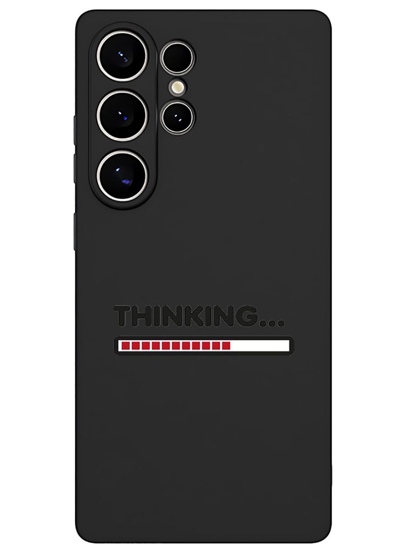 Theodor Protective Slim Fit Case Liquid Silicone Cover with Full Body Protection Anti-Scratch Shockproof Case For Samsung Galaxy S25 Ultra (Black) - Thinking - Image 1