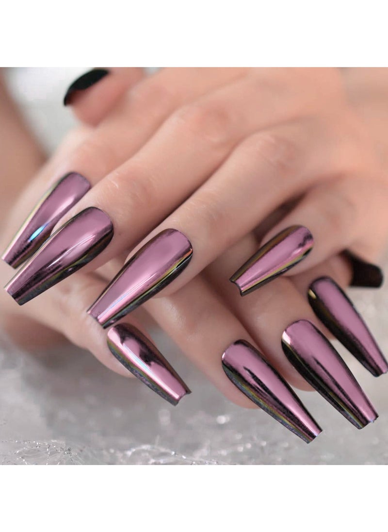 Generic - New 24PCS drop shaped French Tip Press on Nails - Image 1