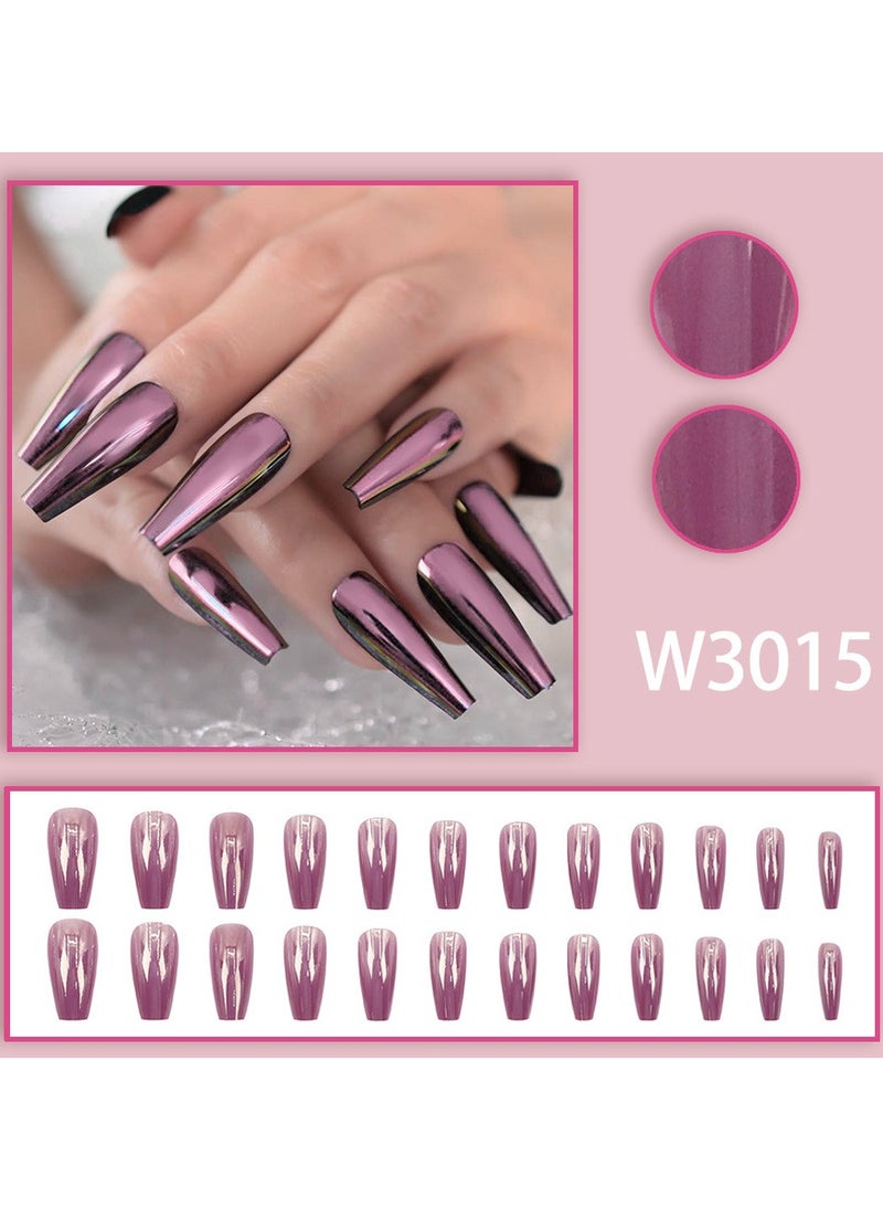 Generic - New 24PCS drop shaped French Tip Press on Nails - Image 1