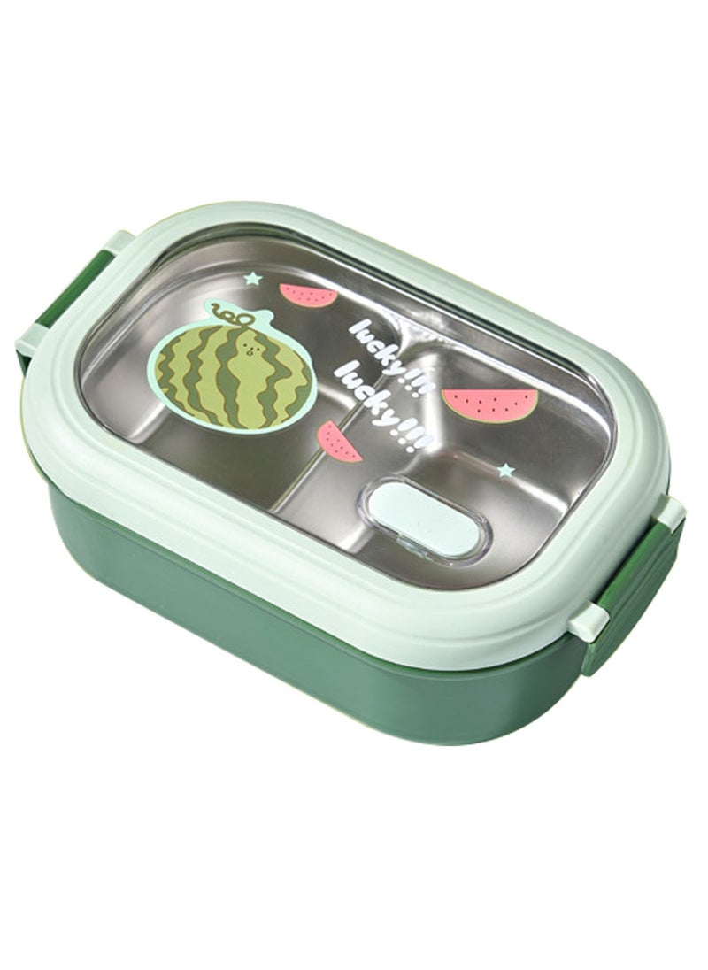 TYCOM Stainless Steel Lunch Box for Kid School Insulated Bento Lunch Box 2 Compartment Divided Lunch Containers with Lids Leakproof BFA Free Dishwasher Safe Fruit Green. 