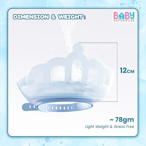 BabySafeHouse Shower Cap Shield for Kids, Bath Visor in Crown Shape to Protect Eyes & Ears of Toddlers and Children while Bathing, Silicon Shampoo Hat (Blue Color) - Image 2