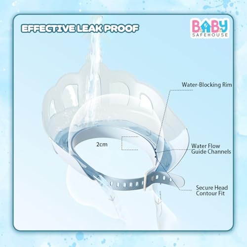 BabySafeHouse Shower Cap Shield for Kids, Bath Visor in Crown Shape to Protect Eyes & Ears of Toddlers and Children while Bathing, Silicon Shampoo Hat (Blue Color) - Image 4