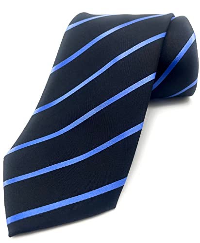 Scott Allan Collection Classic Stripe Black Tie for Men | Ties for Men Black and Blue Necktie | Corbatas Para Hombre Elegantes - Image 4