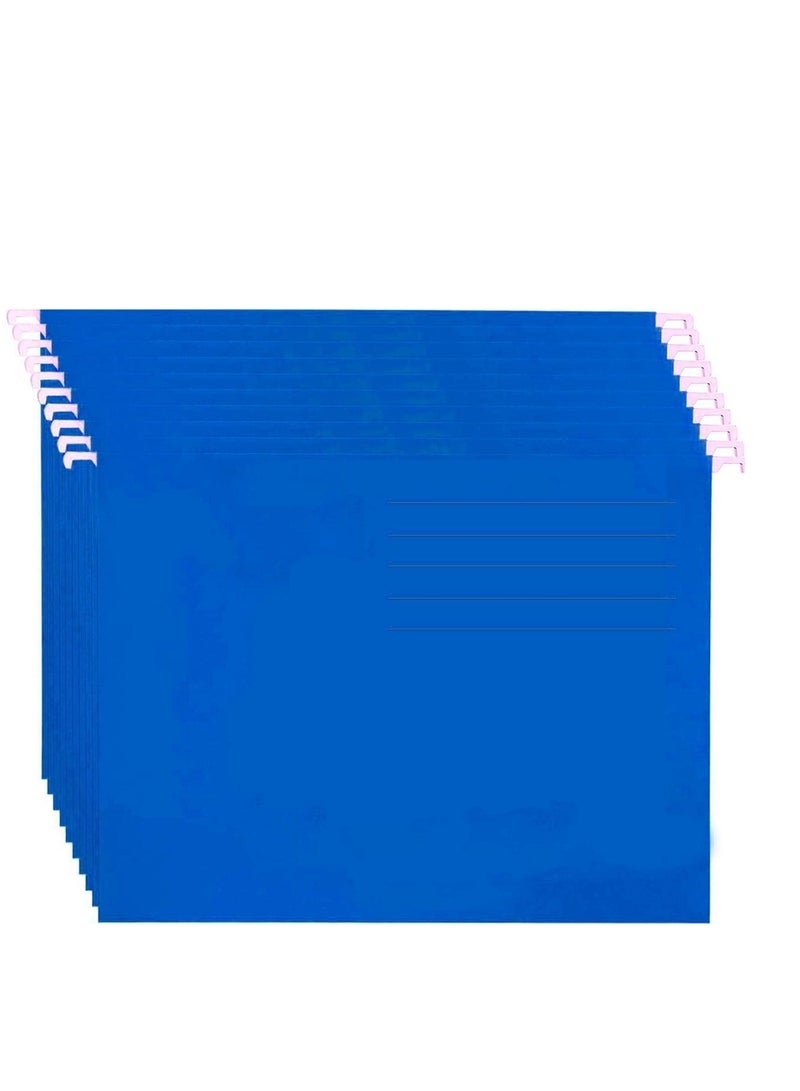 MARKQ Hanging File Folders Pack of 10 Blue Suspension Files for Filing Cabinet Folders School Home Work Office Organization  - Image 1