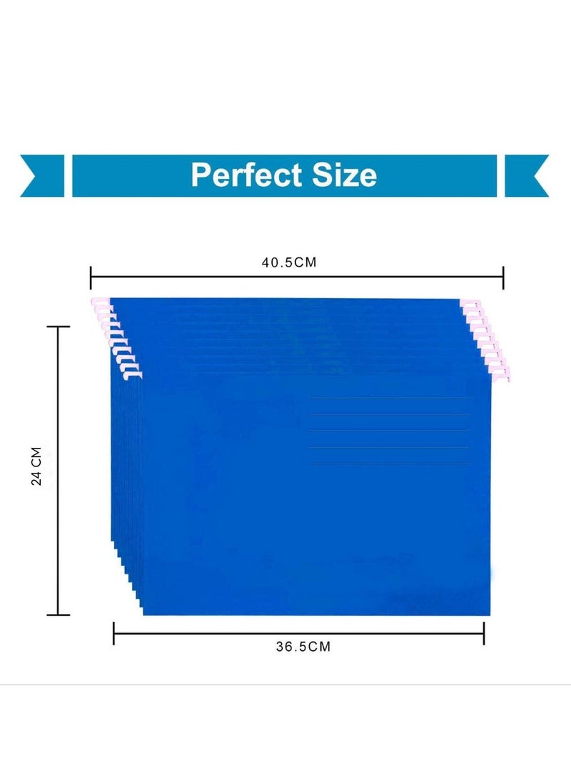 MARKQ Hanging File Folders Pack of 10 Blue Suspension Files for Filing Cabinet Folders School Home Work Office Organization  - Image 2