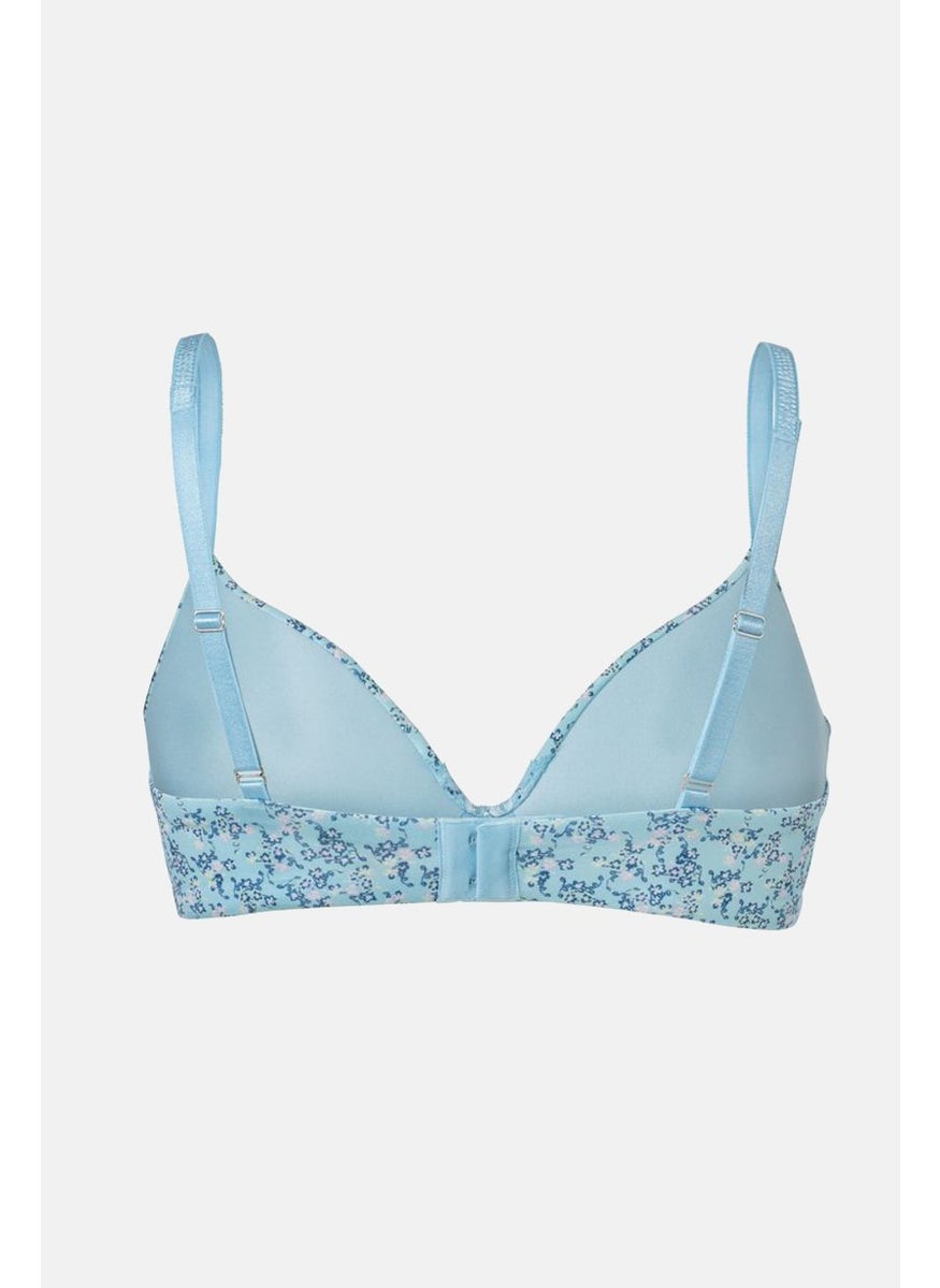 Tchibo Women Padded Non Wire Soft Cup Bra, Turquoise  - Image 2