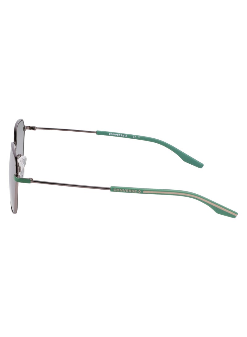 CONVERSE نظارات شمسية معدنية مستطيلة الشكل للرجال بحماية من الأشعة فوق البنفسجية CV108S ACCELERATE-071-5618 - حجم العدسة: 56 - لون رمادي لامع / شجر الأدميرال - Image 4