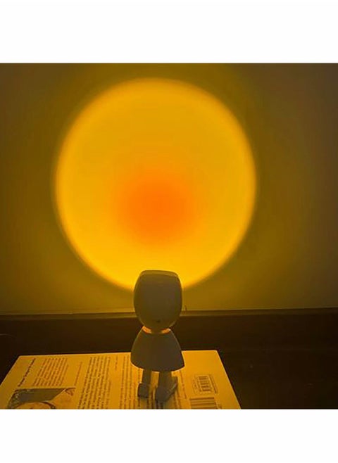 Sunset Projection Lamp - 360 Degree Rotation LED Night Light Projector, Romantic Visual Floor Stand Led Light, Spring Decoration, Rainbow Atmosphere Decor for Home Bedroom Living Room