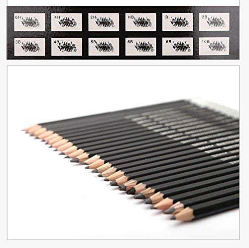 KNAFS 12 Drawing Pencils Set Art Sketching Pencils 6H 4H 2H HB B 2B 3B 4B 5B 6B 8B 10B Graphite Pencils for Adults Kid Artists - Image 2