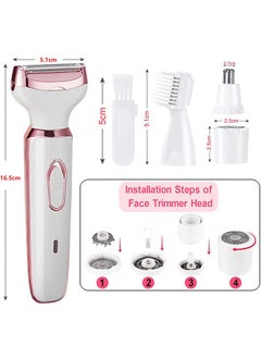 STAUD Electric Razor - Shaver - Trimmer for Women: 4 in 1 Painless Body Razors and Facial Hair Remover - Rechargeable Hair Removal Kit for Face Body Leg Underarm Arm  - Image 2