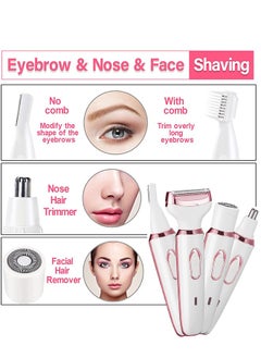 STAUD Electric Razor - Shaver - Trimmer for Women: 4 in 1 Painless Body Razors and Facial Hair Remover - Rechargeable Hair Removal Kit for Face Body Leg Underarm Arm  - Image 3