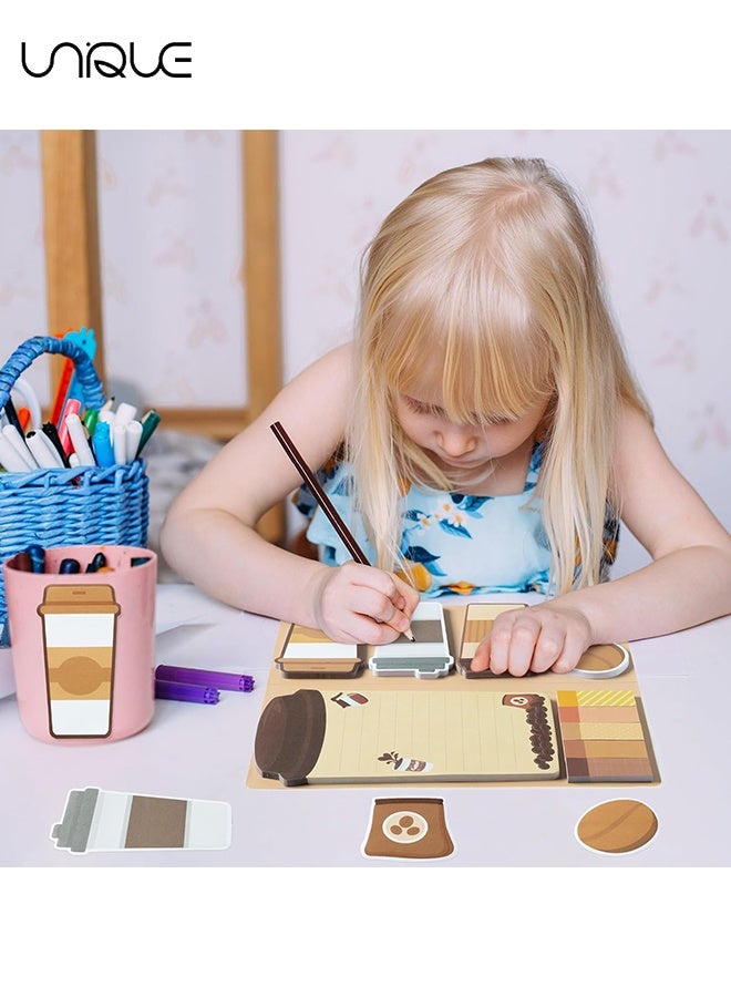 يونيك مجموعة 440 ورقة من الملاحظات اللاصقة الظريفة - أنا فقط أحب القهوة حقًا، مفكرة الملاحظات اللاصقة، مفكرة لاصقة على شكل كوب قهوة - هدايا لتقدير المعلمين، مستلزمات الحفلات المدرسية والمكتب (قهوة) - Image 3