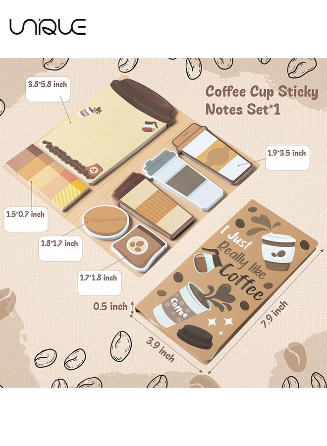يونيك مجموعة 440 ورقة من الملاحظات اللاصقة الظريفة - أنا فقط أحب القهوة حقًا، مفكرة الملاحظات اللاصقة، مفكرة لاصقة على شكل كوب قهوة - هدايا لتقدير المعلمين، مستلزمات الحفلات المدرسية والمكتب (قهوة) - Image 2