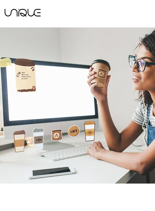 يونيك مجموعة 440 ورقة من الملاحظات اللاصقة الظريفة - أنا فقط أحب القهوة حقًا، مفكرة الملاحظات اللاصقة، مفكرة لاصقة على شكل كوب قهوة - هدايا لتقدير المعلمين، مستلزمات الحفلات المدرسية والمكتب (قهوة) - Image 4