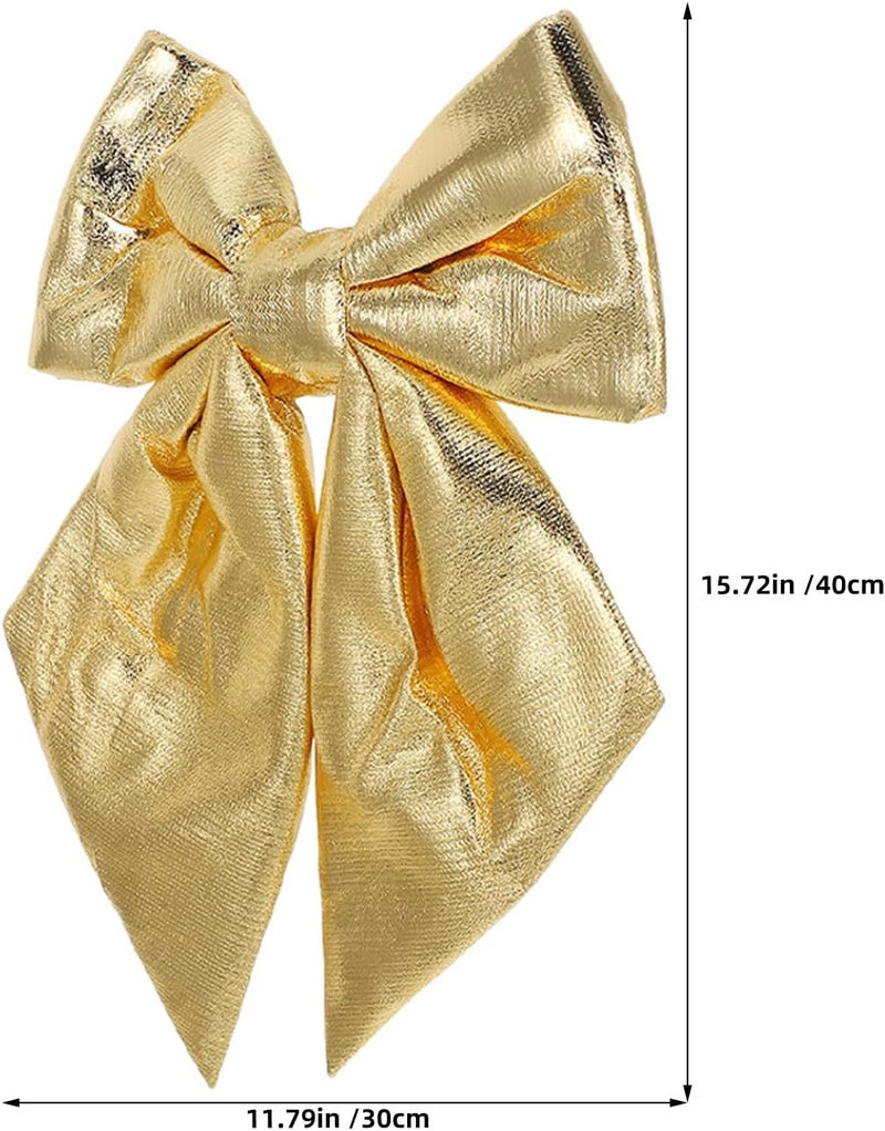 3pcs Large Bows for Backdrop - Decorative Giant Bow - Big Bowknot Decor for Wall Door Wedding Engagement Bachelorette Gold 40x30x2cm/15.75x11.81x0.79in - Image 2
