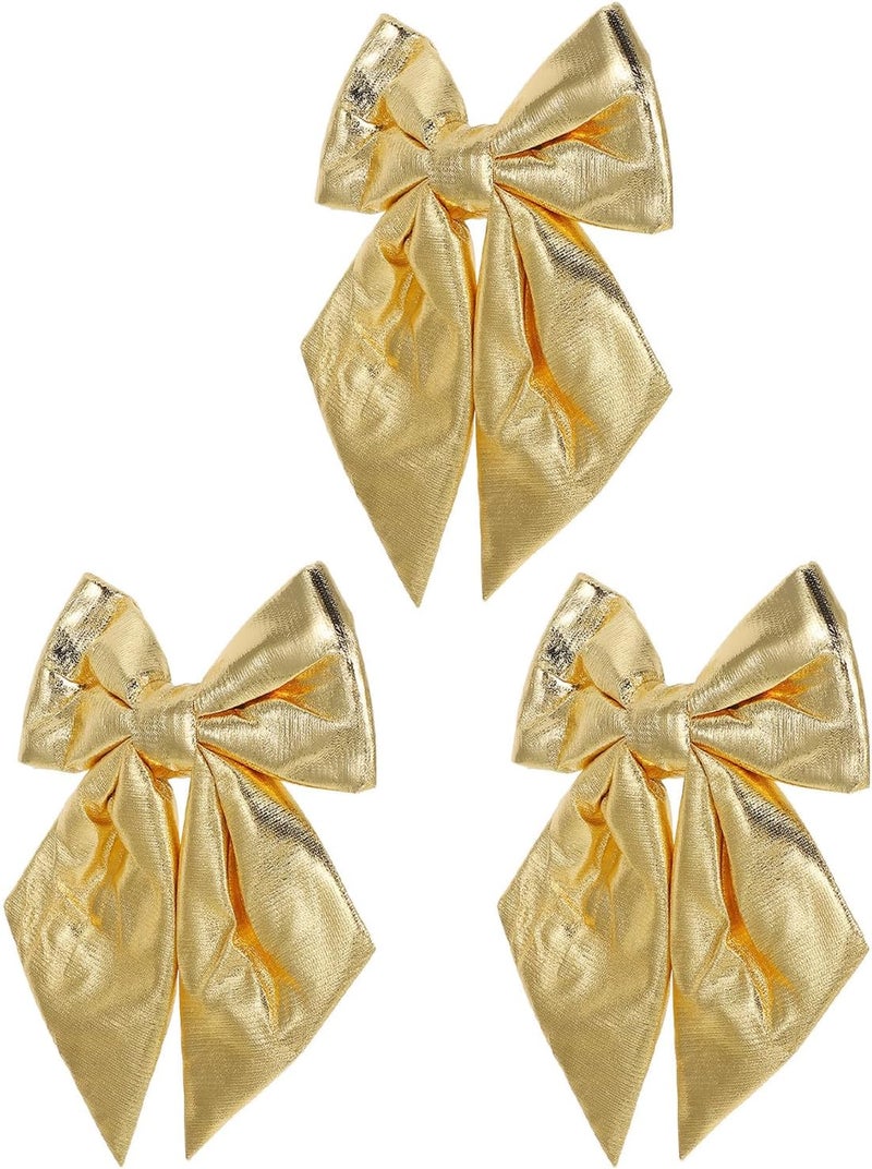 3pcs Large Bows for Backdrop - Decorative Giant Bow - Big Bowknot Decor for Wall Door Wedding Engagement Bachelorette Gold 40x30x2cm/15.75x11.81x0.79in - Image 1